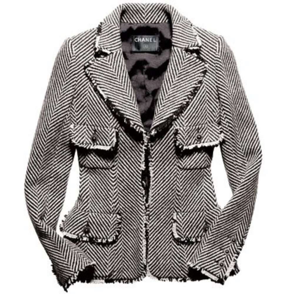 CHANEL 34 Runway Herringbone Wool Blazer ASO KATE MOSS